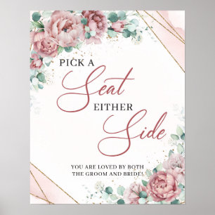 Boho Blush blomgul Välj en stol endera sidan Poster