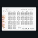 Boho Blush Floral Seating Chart Poster<br><div class="desc">Boho Blush Floral Seating Chart Foam Board


Seating chart featuring a modern calligraphy heading and a boho blush floral and pampas grass arraignment on the side.</div>
