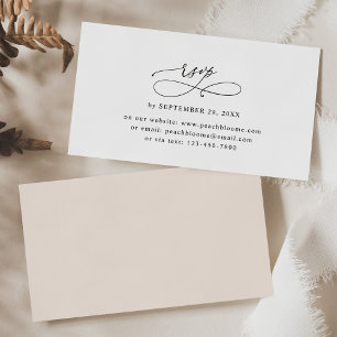 Boho Blush Minimalistiska Bröllops Online RSVP-Kor Visitkort