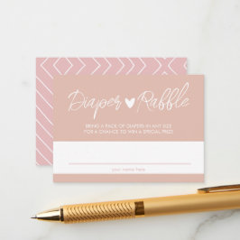 Boho Blush och Rosa Blöja Lotteri Enclosure Kort