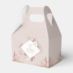 Boho Blush Pampas Grass Bröllopsgåva Box Presentaskar