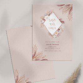 Boho Blush Pampasgräs Spara datum-kort Datumet