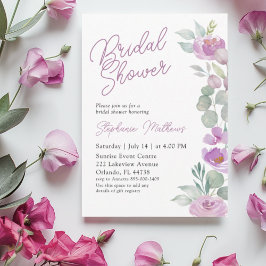 Boho Blush Pink Floral Bridal Shower Inbjudningar