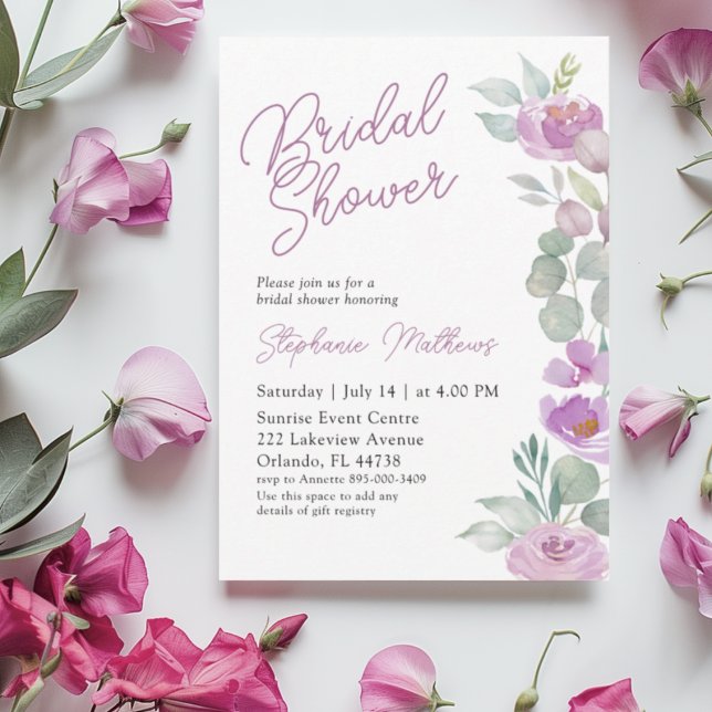 Boho Blush Pink Floral Bridal Shower Inbjudningar (Skapare uppladdad)