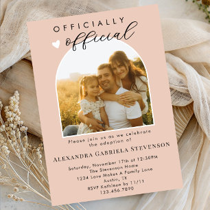 Boho Blush Rosa officiella firande av adoption day Inbjudningar