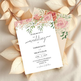 Boho Blush Rosor Akvarellkonst Inbjudningar
