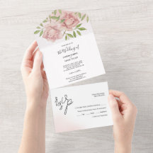 Boho Blush Rosor Vattenfärg Handmålad