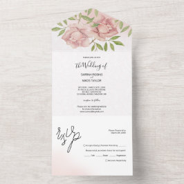 Boho Blush Rosor Vattenfärg Handmålad