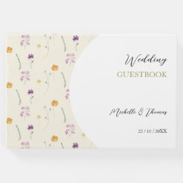 Boho Blush Wildflowers Watercolor Art Gästböcker