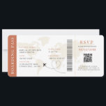 Boho Boarding Pass Destinationsbröllop QR-kod Inbjudningar<br><div class="desc">Terracotta Boho Boarding pass bröllop biljett med en världskarta över destinationer,  Bröllop Pass,  Destination Wedding,  Passport med QR-kod OSA kort.</div>