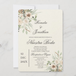 Boho boda en español inbjudningar