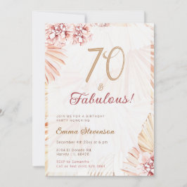Boho Bohemian 70 & Fabulous Dam 70:e födelsedagen Inbjudningar