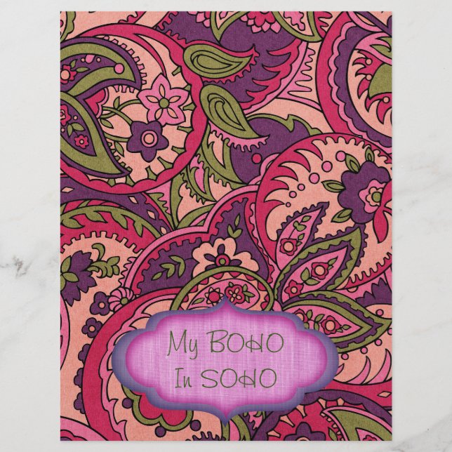 BOHO Bohemian Colorful Paisley Scrapbook Papper (Framsida)