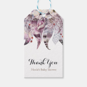 Boho Bohemian Feathers Chic Rustic Glam Favor Presentetikett