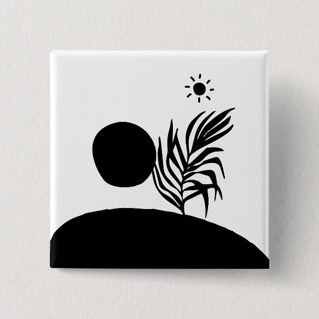 boho bohemian floral sun moon knapp (Framsida)