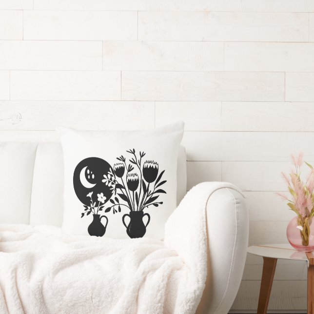 Boho bohemian floral sun moon kudde (Soffa)