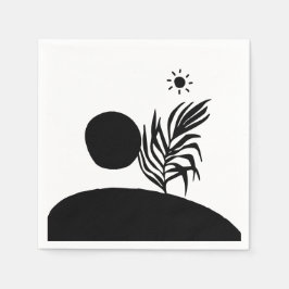 boho bohemian floral sun moon pappersservett