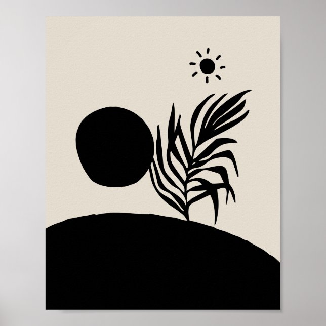 boho bohemian floral sun moon poster (Framsidan)