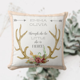 BOHO Bohemian Hjort Antler Blommigt Baby Birth Sta Kudde