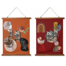 Boho Bohemian Modern Art Uggla Nature Birds Wall