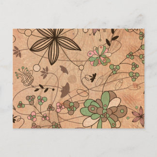 Boho Bohemian Retro Colorful Blommigt Flowers Vykort