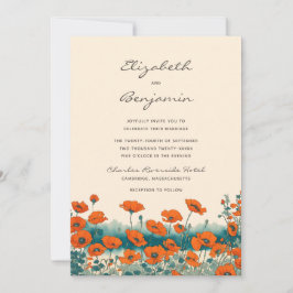 Boho Bohemian Rustic Blommigt Wildblomma Bröllop Inbjudningar