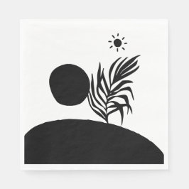 boho bohemisk blomster sol måne pappersservett