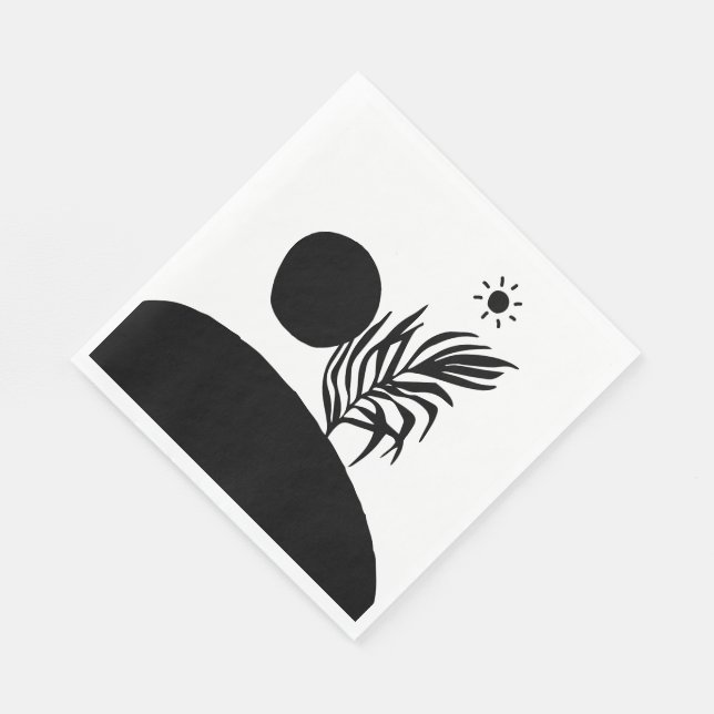 boho bohemisk blomster sol måne pappersservett (Hörn)