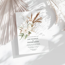 Boho Bohemisk Torkad Blomma Foto & QR-kod Bröllop
