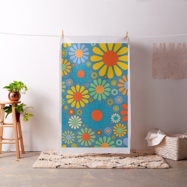 Boho bohemiska Retro färgrika blommigtblommor Tyg (In Situ)