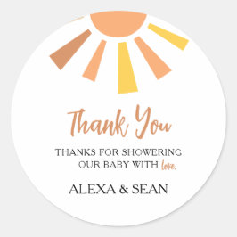 Boho Boho Sunshine Baby Shower Runt Klistermärke