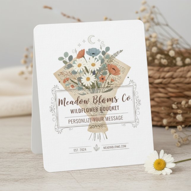Boho Bok-sida Blommor Personlig Konst Inbjudningar (Chic Bouquet Flowers Invitation)