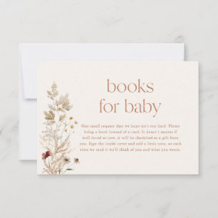 Boho Bokar för Baby Card, den moderna Blommigten B Inbjudningar
