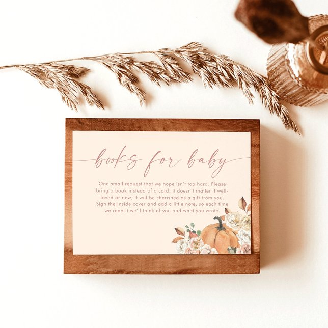 Boho Bokar för Baby Card, Fall Pumpkin Baby Shower Inbjudningar (Skapare uppladdad)