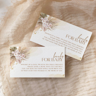 Boho Bokar för Baby Pampas Grass Baby Shower Tilläggskort