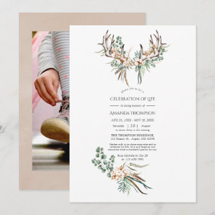 Boho Bomull & Eukalyptus Boho Livets Firande Inbjudningar