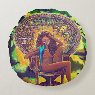 Boho: Bomullsrunda Pillow Rund Kudde