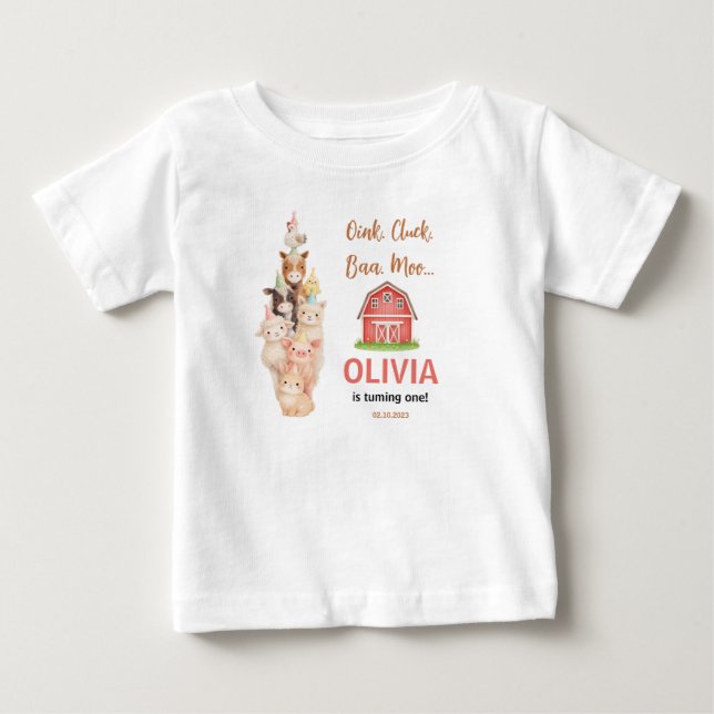 Boho Bondjur 1-årsdag | Söt Rustik Gårdsplan T Shirt (Framsida)