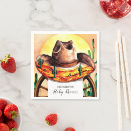 Boho Boot Cowboy Baby Shower Pappersservett