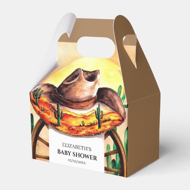 Boho Boot Cowboy Baby Shower Presentaskar (Framsidan Sidan)