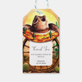 Boho Boot Cowboy Baby Shower Presentetikett