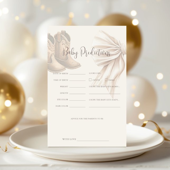 Boho Boots eller Bows Gender Reveal Baby-förutsäge (Skapare uppladdad)