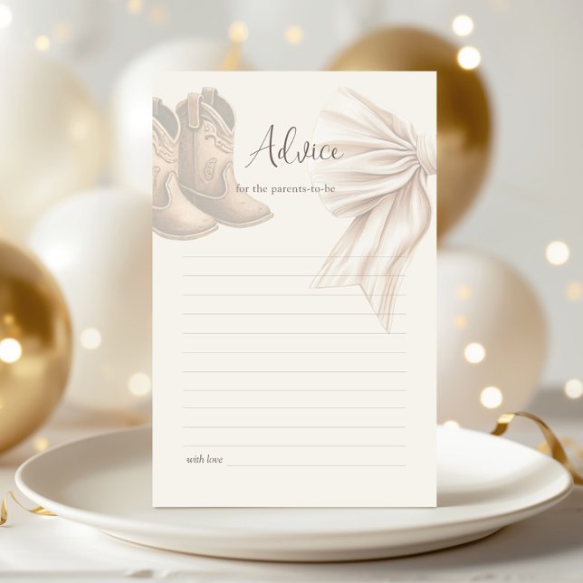 Boho Boots eller Bows Gender Reveal Card (Skapare uppladdad)