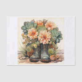 Boho Boots Succulent Bouquet for Decoupage