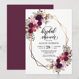 Boho Border geometric bröllop möhippa Inbjudningar