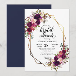 Boho Border geometric bröllop möhippa Inbjudningar