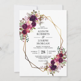 Boho Border geometric bröllopsinbjudan Inbjudningar