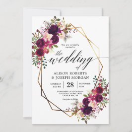 Boho Border geometric bröllopsinbjudan Inbjudningar