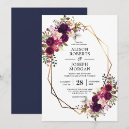 Boho Border geometric bröllopsinbjudan Inbjudningar