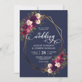 Boho Border geometric bröllopsinbjudan Inbjudningar